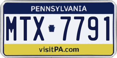 PA license plate MTX7791