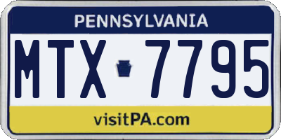 PA license plate MTX7795