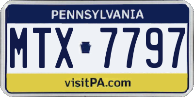PA license plate MTX7797