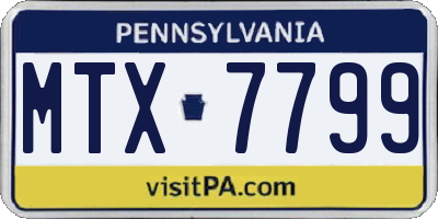 PA license plate MTX7799