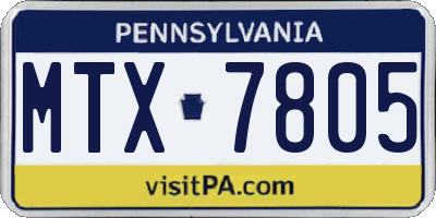 PA license plate MTX7805