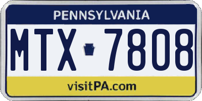 PA license plate MTX7808