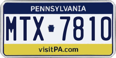 PA license plate MTX7810