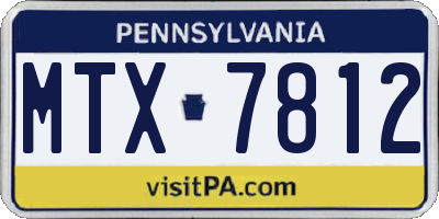 PA license plate MTX7812