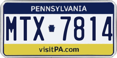 PA license plate MTX7814