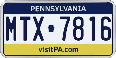 PA license plate MTX7816