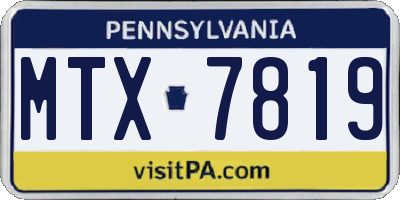 PA license plate MTX7819