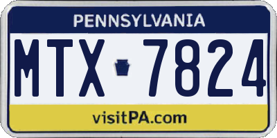 PA license plate MTX7824