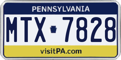 PA license plate MTX7828