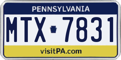 PA license plate MTX7831
