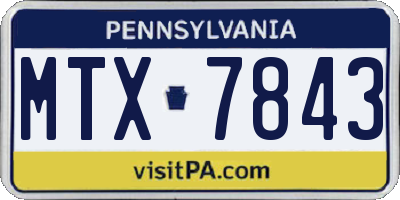 PA license plate MTX7843