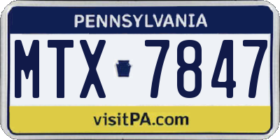 PA license plate MTX7847