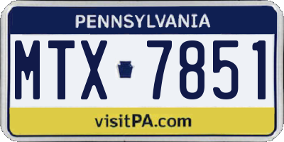 PA license plate MTX7851