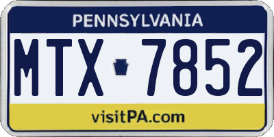 PA license plate MTX7852
