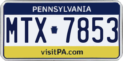 PA license plate MTX7853