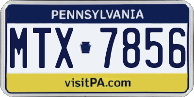 PA license plate MTX7856
