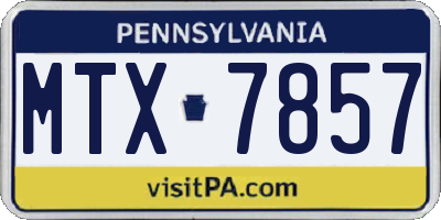 PA license plate MTX7857