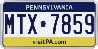 PA license plate MTX7859
