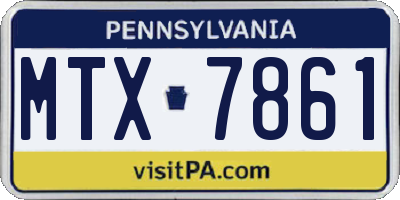 PA license plate MTX7861