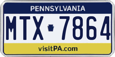 PA license plate MTX7864