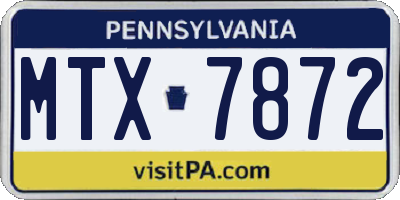 PA license plate MTX7872