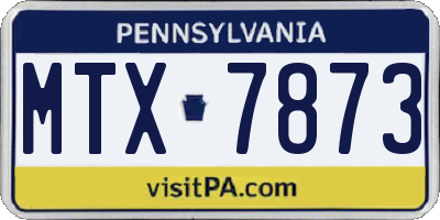 PA license plate MTX7873