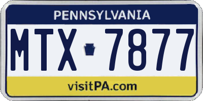 PA license plate MTX7877