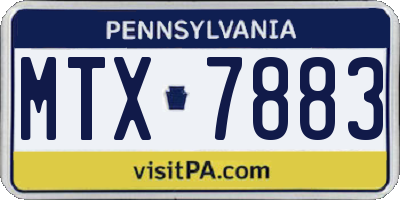 PA license plate MTX7883