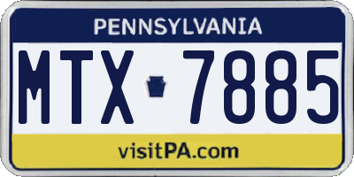 PA license plate MTX7885