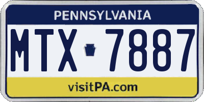 PA license plate MTX7887