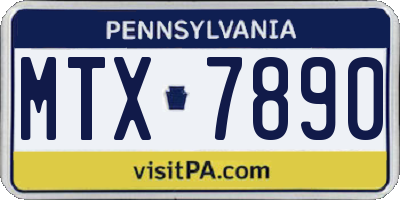 PA license plate MTX7890