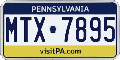 PA license plate MTX7895