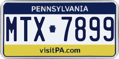PA license plate MTX7899