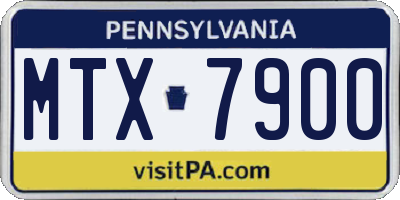 PA license plate MTX7900