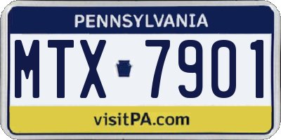 PA license plate MTX7901