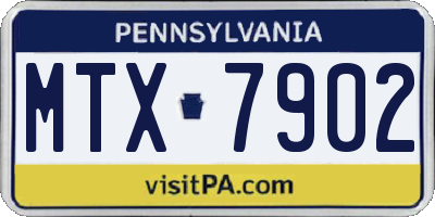PA license plate MTX7902