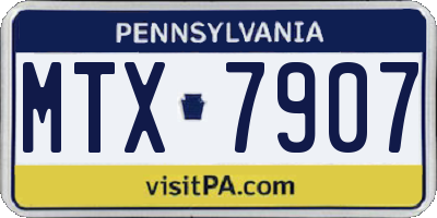 PA license plate MTX7907