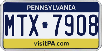 PA license plate MTX7908