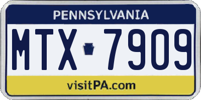 PA license plate MTX7909