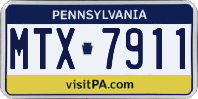 PA license plate MTX7911