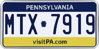 PA license plate MTX7919
