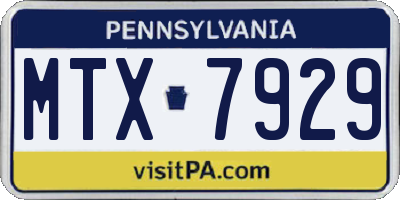 PA license plate MTX7929