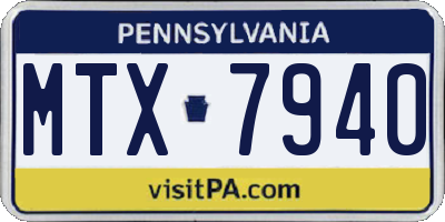 PA license plate MTX7940