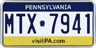 PA license plate MTX7941