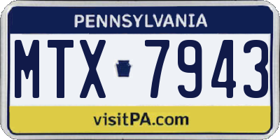 PA license plate MTX7943