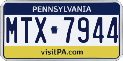 PA license plate MTX7944