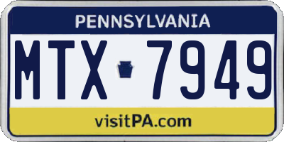 PA license plate MTX7949