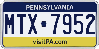 PA license plate MTX7952