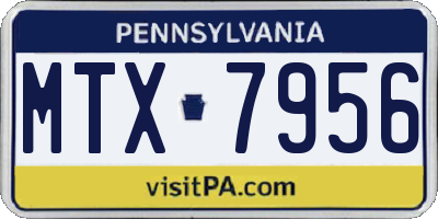 PA license plate MTX7956