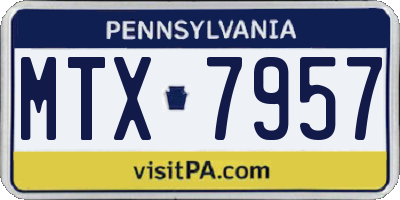 PA license plate MTX7957